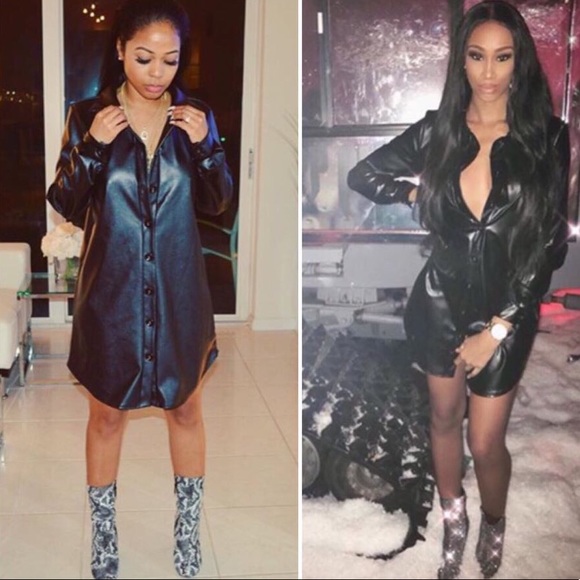 Leather Shirt Dress - Picture 3 of 5